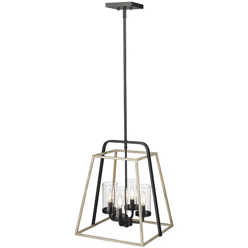 Bonnie 4 Light 15.88 inch Matte Black/Grey Wood Pendant Ceiling Light